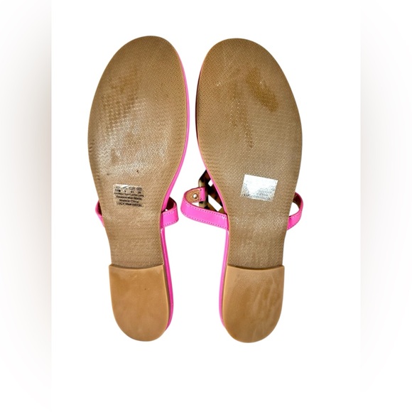 NWT J. McLaughlin Lucy Thong Pink Leather Sandals with Tortoise Shell Detail - Picture 9 of 11